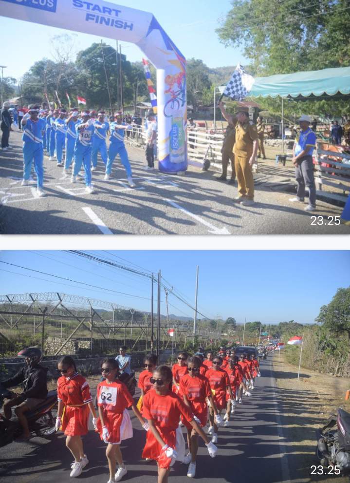 Perdana, SMPN Rinbesihat Tampil Dalam Lomba Gerak Jalan 17 KM Di Tingkat Kabupaten