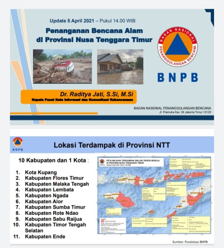 BNPB Nasional Keluarkan Rilis Update Penanganan Bencana di NTT, Simak di Sini